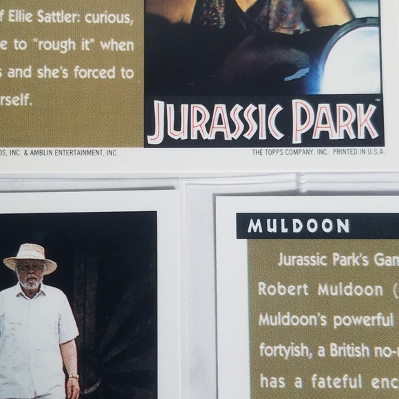 Vintage JP Topps Trading Cards Lot of 8 Jurassic Park Movie Cards Lot # 5 - Picture 8 of 11